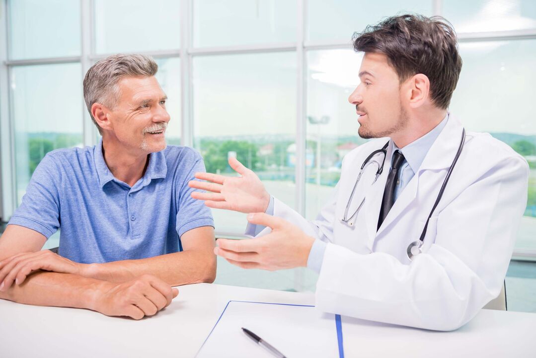 patient with prostate in a specialist appointment
